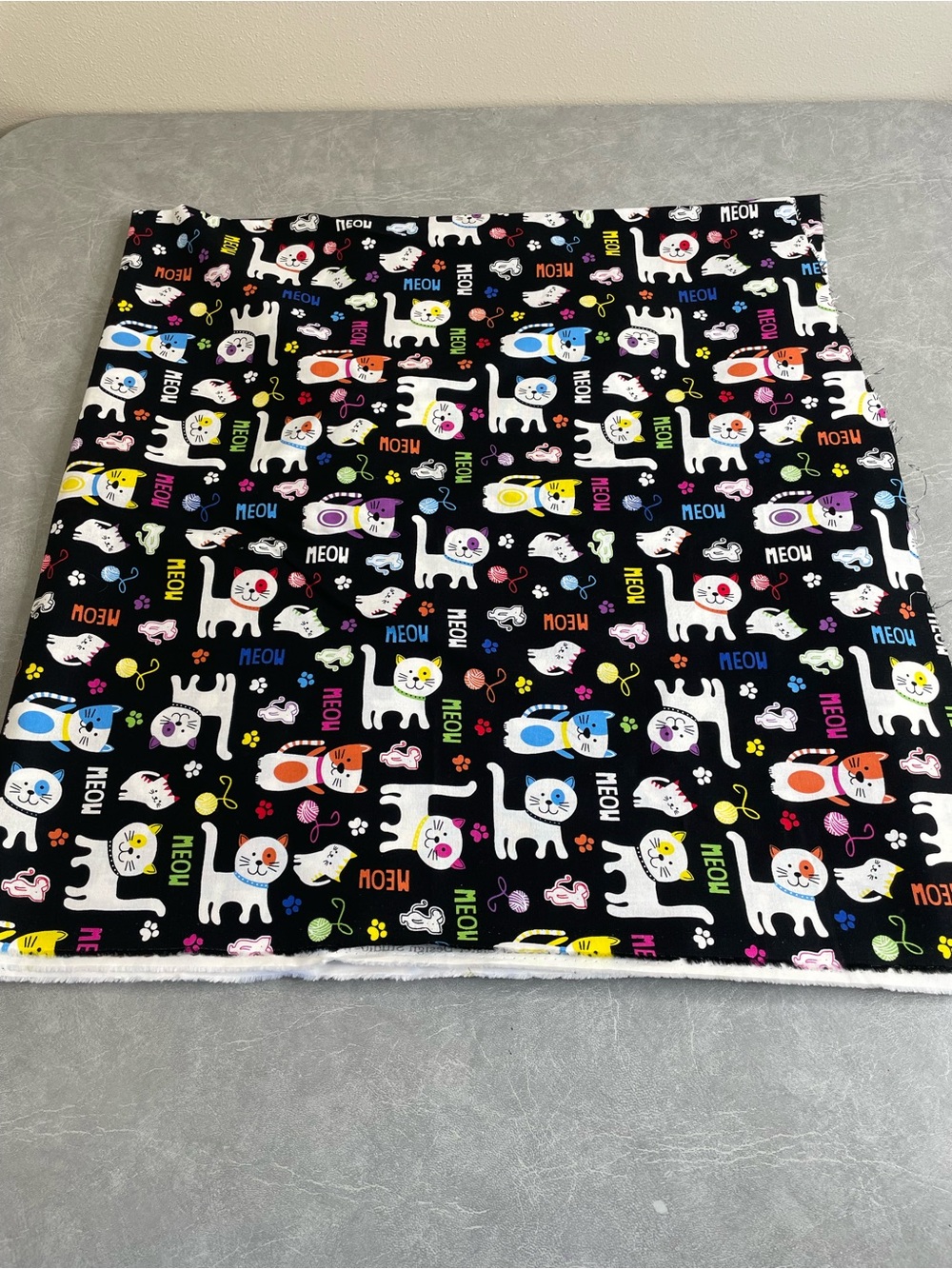 NEW “Meow Cats” Black Multicolor Cat Print Fabric- Brother Sister Design Studio - Picture 2 of 5